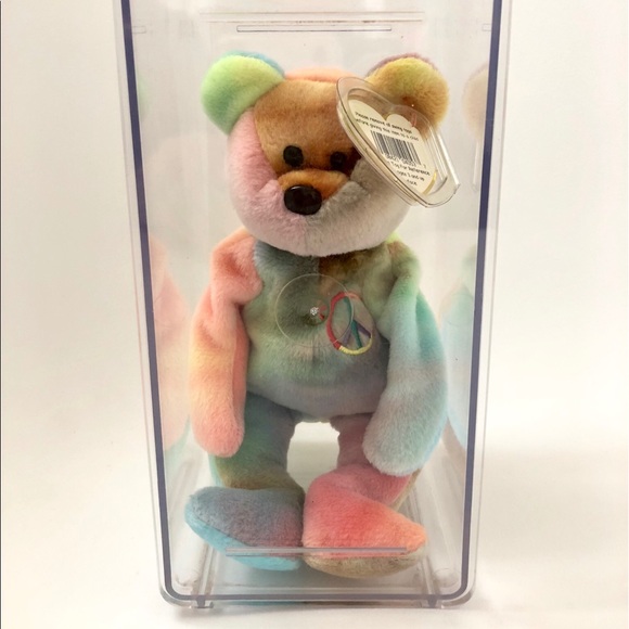 TY Rare 1996 "PEACE BEAR" with ALL Tag errors - Picture 1 of 8